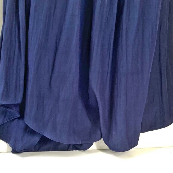 Ramy Brook Navy Mini Dress | High Neck Pleated Cocktail Party Wedding Guest Look - Picture 4 of 16